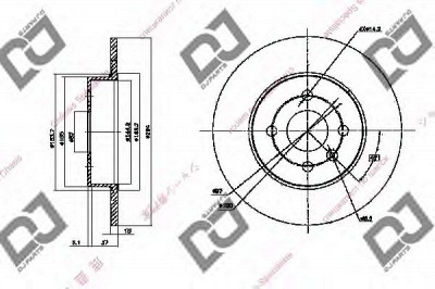 DJ PARTS bd1402 -  Тормозной диск